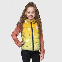 Детский жилет Снежинки и звезды на желтом, цвет: 3D-светло-серый — фото 2