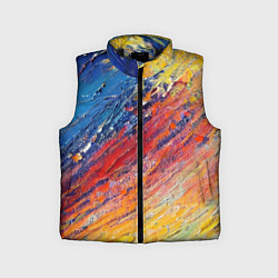 Детский жилет Смешение масляных красок синий жёлтый красный живо, цвет: 3D-черный