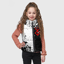 Детский жилет Берсерк знак жертвы - черно-белые брызги, цвет: 3D-красный — фото 2