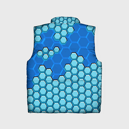 Детский жилет Синяя энерго-броня из шестиугольников / 3D-Светло-серый – фото 2