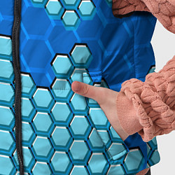 Детский жилет Синяя энерго-броня из шестиугольников, цвет: 3D-светло-серый — фото 2