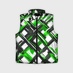 Детский жилет Зелёные и чёрные мазки, цвет: 3D-черный