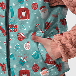 Детский жилет Праздничный новогодний узор, цвет: 3D-светло-серый — фото 2