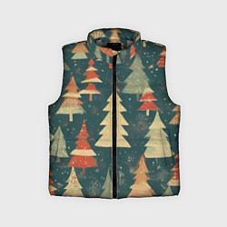 Детский жилет Елки новый год, цвет: 3D-светло-серый
