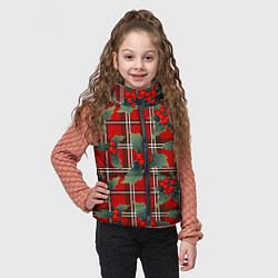 Детский жилет Остролист на красной шотландке, цвет: 3D-черный — фото 2