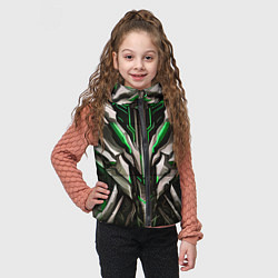 Детский жилет Зелёная кибер броня модерн, цвет: 3D-светло-серый — фото 2