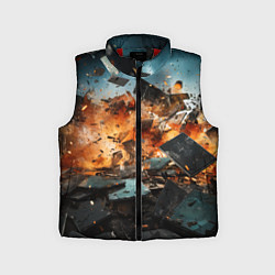 Детский жилет Взрыв плит абстракция, цвет: 3D-красный