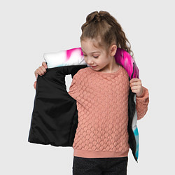 Детский жилет GTA6 neon gradient style вертикально, цвет: 3D-черный — фото 2
