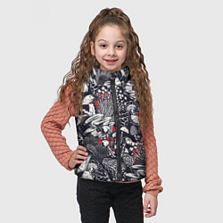 Детский жилет Разные грибы, цвет: 3D-черный — фото 2