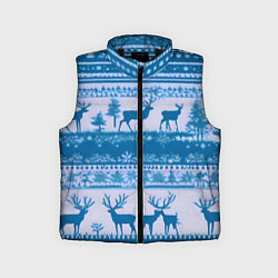 Детский жилет Синие олени, цвет: 3D-черный