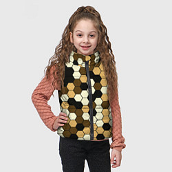 Детский жилет Камуфляж гексагон коричневый, цвет: 3D-черный — фото 2