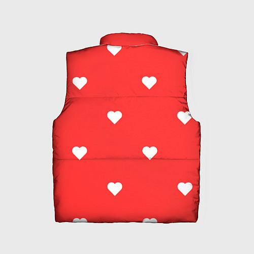 Детский жилет Белые сердца на красном фоне / 3D-Светло-серый – фото 2