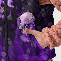 Детский жилет Фиолетовые черепа на зелёном фоне, цвет: 3D-черный — фото 2