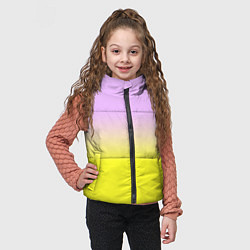 Детский жилет Бледно-розовый и ярко-желтый градиент, цвет: 3D-светло-серый — фото 2
