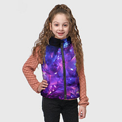 Детский жилет Синяя фиолетовая прозрачная абстракция, цвет: 3D-светло-серый — фото 2