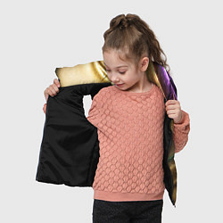 Детский жилет Плавные рельефы с блёстками, цвет: 3D-черный — фото 2