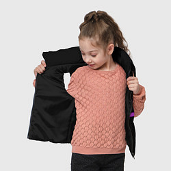 Детский жилет Маршмеллоу розовый градиент лого, цвет: 3D-черный — фото 2