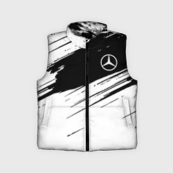 Детский жилет Mercedes benz краски чернобелая геометрия, цвет: 3D-светло-серый
