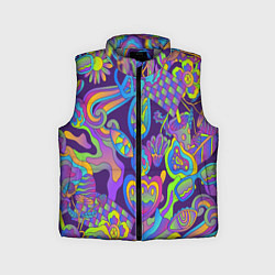 Детский жилет Психоделические цветы, цвет: 3D-светло-серый