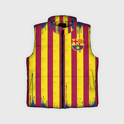 Детский жилет Полосатые цвета футбольного клуба Барселона, цвет: 3D-светло-серый