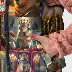 Детский жилет Коллаж капибара король в короне, цвет: 3D-красный — фото 2