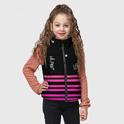 Детский жилет Lil Peep розовые полосы, цвет: 3D-светло-серый — фото 2