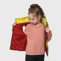 Детский жилет Узор - цветы гжель на желтом фоне, цвет: 3D-красный — фото 2