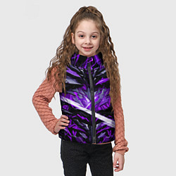 Детский жилет Фиолетовый камень на чёрном фоне, цвет: 3D-светло-серый — фото 2