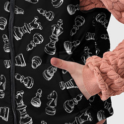 Детский жилет Много шахматных фигур на черном паттерне, цвет: 3D-черный — фото 2