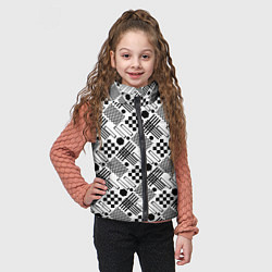 Детский жилет Современный черно белый геометрический узор, цвет: 3D-светло-серый — фото 2
