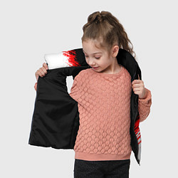 Детский жилет Черные красные и белые штрихи красок, цвет: 3D-черный — фото 2