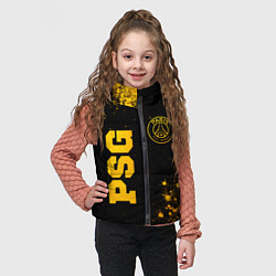Детский жилет PSG - gold gradient вертикально, цвет: 3D-черный — фото 2