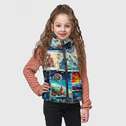 Детский жилет Разнообразие миров - пэчворк, цвет: 3D-светло-серый — фото 2