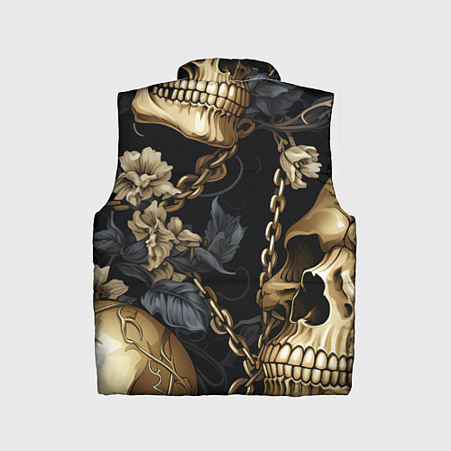 Детский жилет Золотые черепа с цепями / 3D-Светло-серый – фото 2