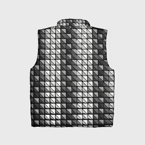 Детский жилет Чёрно-белые квадраты / 3D-Светло-серый – фото 2
