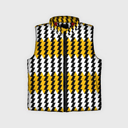 Детский жилет Вертикальные жёлто-белые полосы, цвет: 3D-красный