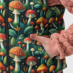Детский жилет Дикие грибы лесные мухоморы, цвет: 3D-красный — фото 2