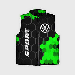 Детский жилет Volkswagen green sport hexagon, цвет: 3D-черный