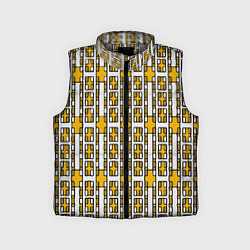 Детский жилет Жёлтые и белые кирпичики на белом фоне, цвет: 3D-светло-серый
