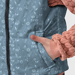 Детский жилет Серо-голубой цветочный однотонный узор, цвет: 3D-черный — фото 2