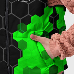 Детский жилет Jaguar green sport hexagon, цвет: 3D-черный — фото 2