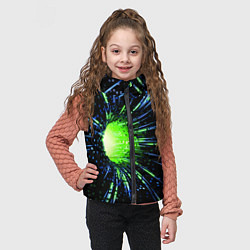 Детский жилет Червоточина - хаотичные кубы с лучами и свечением, цвет: 3D-светло-серый — фото 2