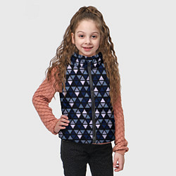 Детский жилет Чёрно-синий паттерн треугольники, цвет: 3D-черный — фото 2