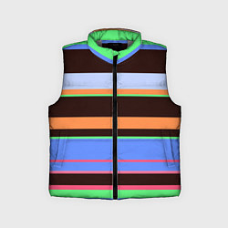Детский жилет Разноцветный полосатый, цвет: 3D-светло-серый