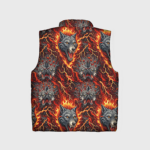 Детский жилет Волки эпичный паттерн / 3D-Светло-серый – фото 2