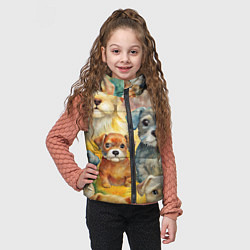 Детский жилет Красочный паттерн с щенками, цвет: 3D-красный — фото 2