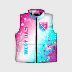 Детский жилет West Ham neon gradient style вертикально