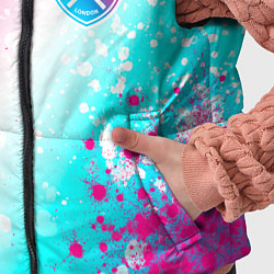 Детский жилет West Ham neon gradient style вертикально, цвет: 3D-черный — фото 2