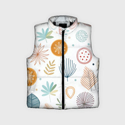 Детский жилет Листья и узоры, цвет: 3D-черный