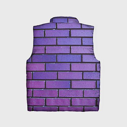 Детский жилет Кирпичная стена фиолетовый паттерн / 3D-Светло-серый – фото 2